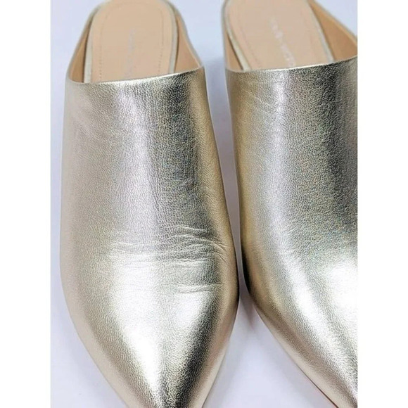 Pour La Victoire Women's Korrine Leather Heel Mules Champagne Size 8.5 MSRP $245 - Picture 4 of 10